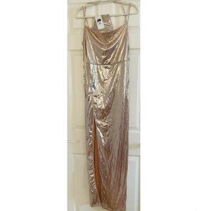 Women Vintage Sexy nightclub Banquet Skirt Long shiny slit long Dress